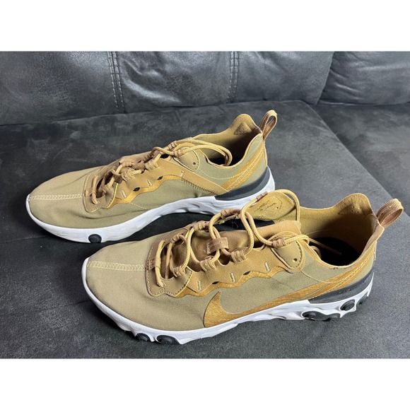 Nike React Element 55 Khaki Tan Men's Sneakers Shoes Size US 9 UK 8 EUR 42.5 - Picture 3 of 6